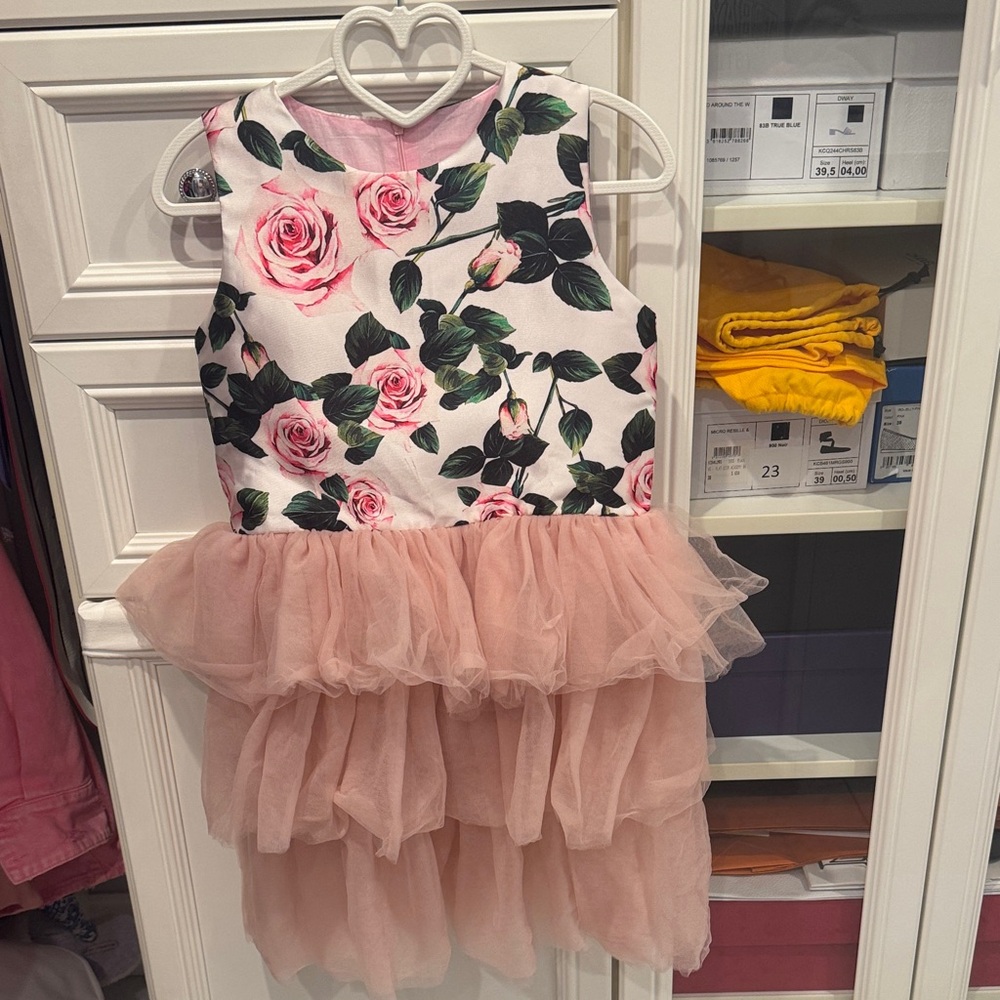 Floral Pink Tulle Dress